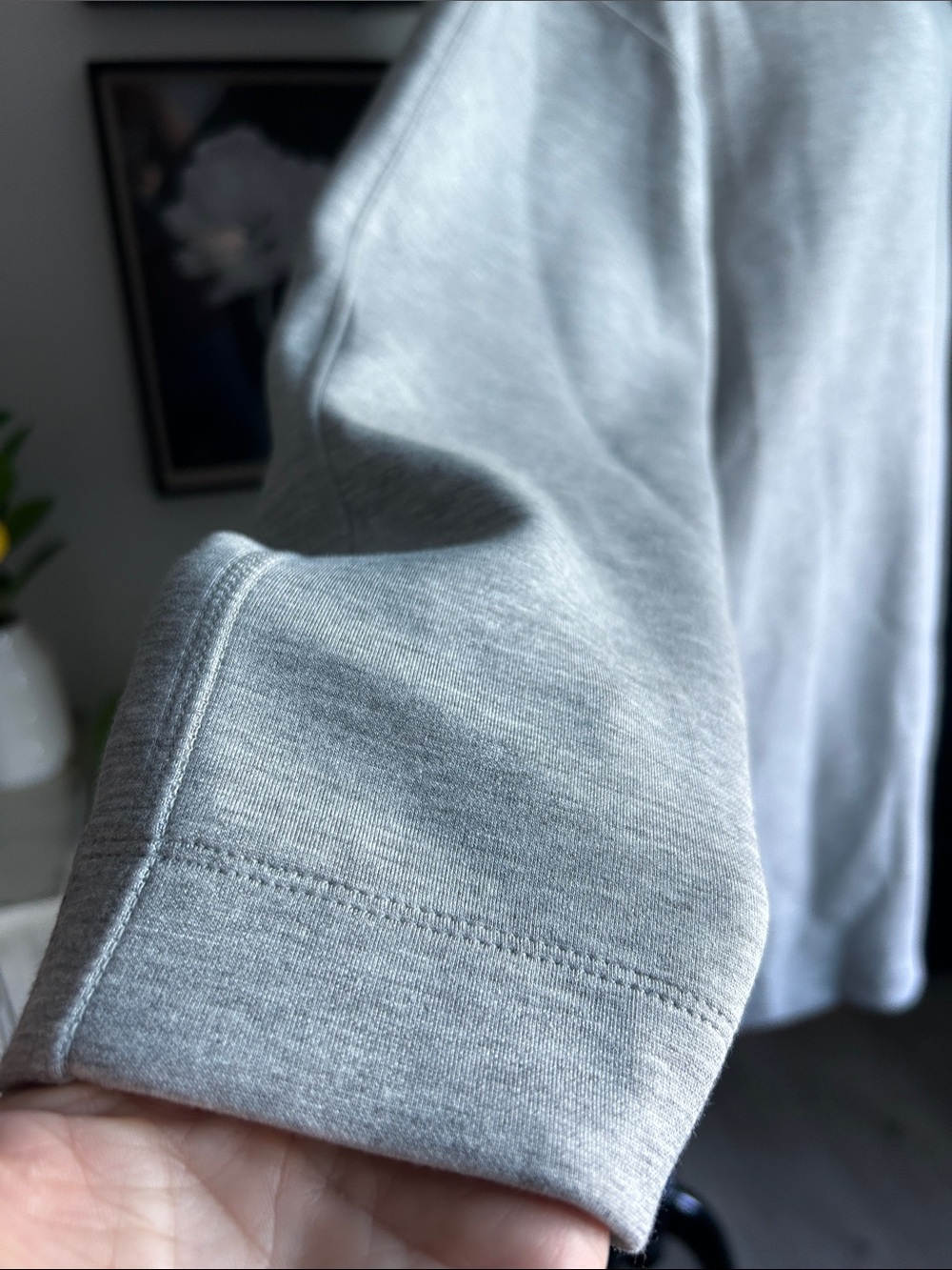 🌺 L Minimalist Gray Long Sleeve boxy baggy sweatshirt Knit Dress - Picture 6 of 11